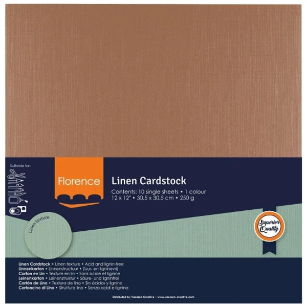 Vaessen Creative, Florence, Linnenkarton, Hazelnut, 30,5 x 30,5 cm - 2822-093