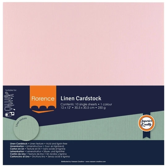 Vaessen Creative, Florence, Linnenkarton, Rose, 30,5 x 30,5 cm - 2822-017