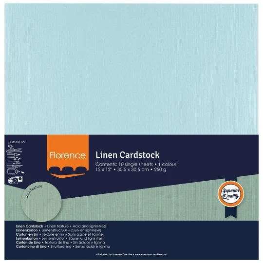 Vaessen Creative, Florence, Linnenkarton, Ocean, 30,5 x 30,5 cm - 2822-045