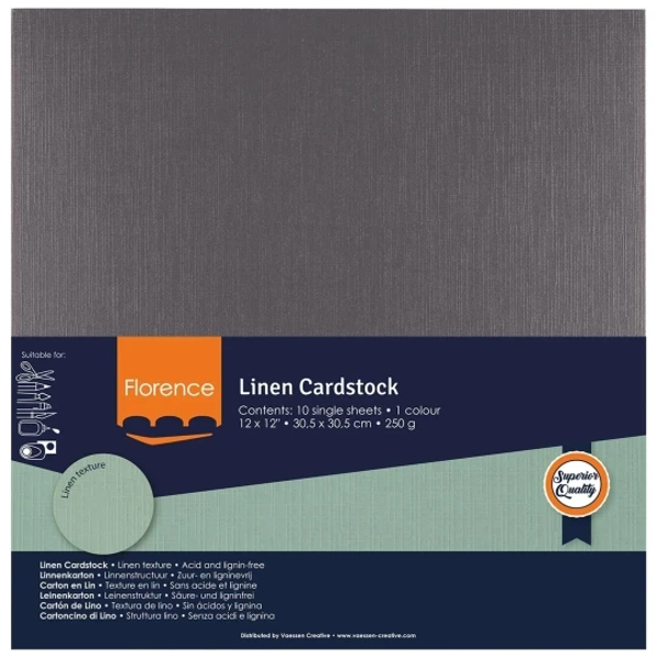 Vaessen Creative, Florence, Linnenkarton, Anthracite , 30,5 x 30,5 cm - 2822-095