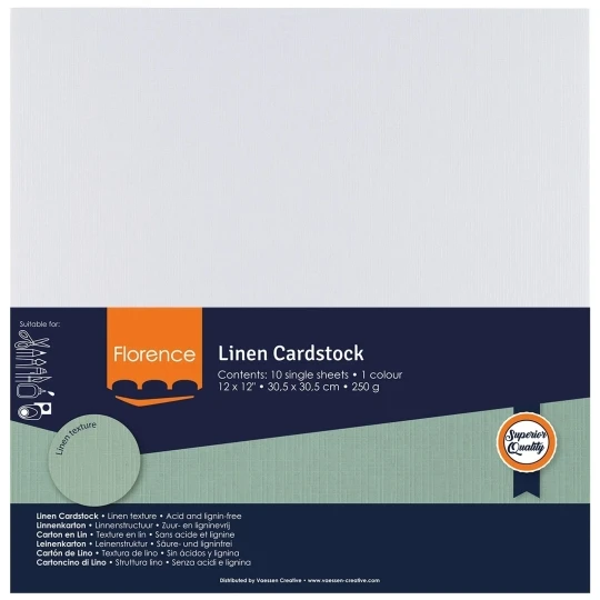 Vaessen Creative, Florence, Linnenkarton, White, 30,5 x 30,5 cm - 2822-097