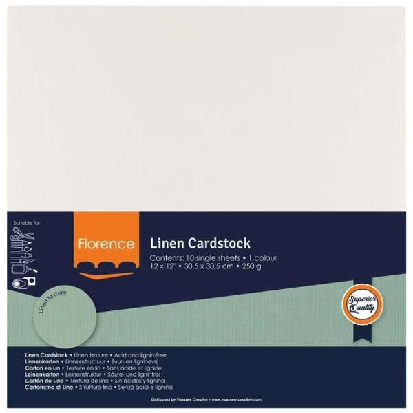 Vaessen Creative, Florence, Linnenkarton, Off-White, 30,5 x 30,5 cm - 2822-101