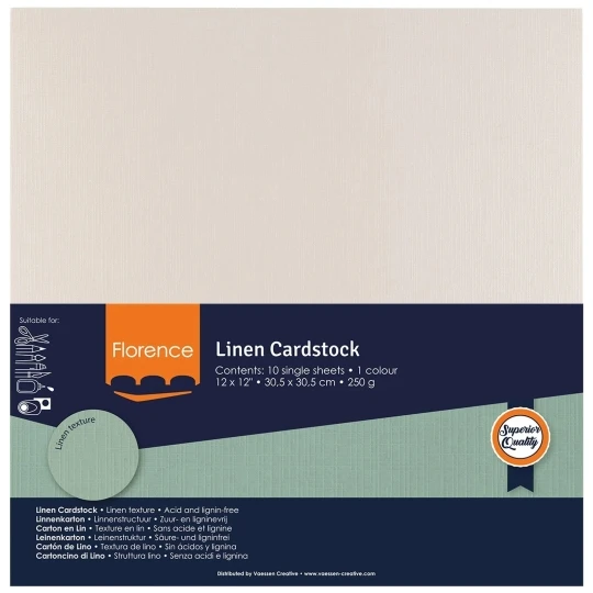 Vaessen Creative, Florence, Linnenkarton, Cool Grey, 30,5 x 30,5 cm - 2822-082
