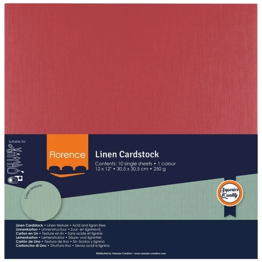 Vaessen Creative, Florence, Linnenkarton, Ruby, 30,5 x 30,5 cm - 2822-031