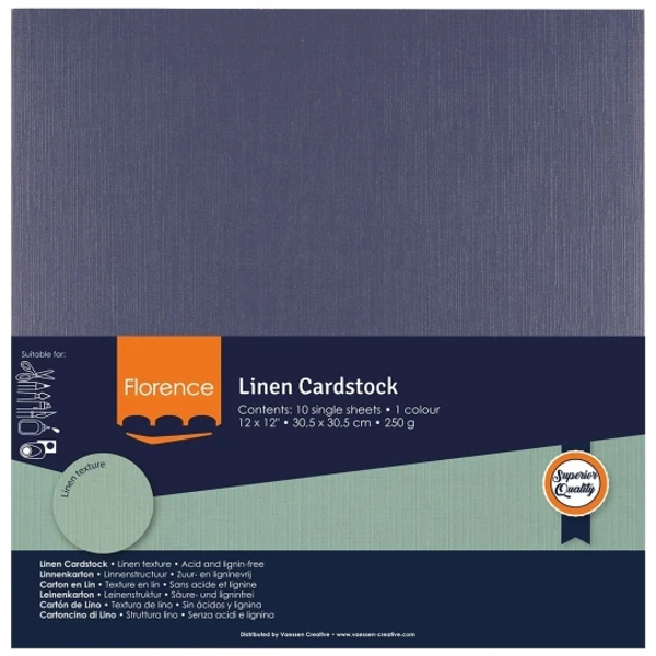 Vaessen Creative, Florence, Linnenkarton, Eggplant, 30,5 x 30,5 cm - 2822-055