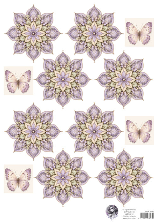 PRE-ORDER - Fairybells, Combi Knipvel voor Pop-Up en Decoupage, Lavendel Bloem - 99038/032