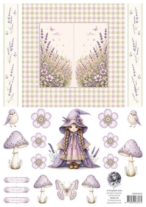PRE-ORDER - Fairybells, Combi Knipvel voor Pop-Up en Decoupage, Lavendel Combi - 99038/034