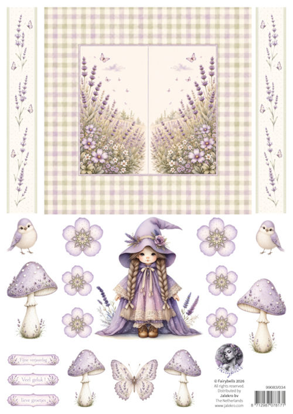 PRE-ORDER - Fairybells, Combi Knipvel voor Pop-Up en Decoupage, Lavendel Combi - 99038/034