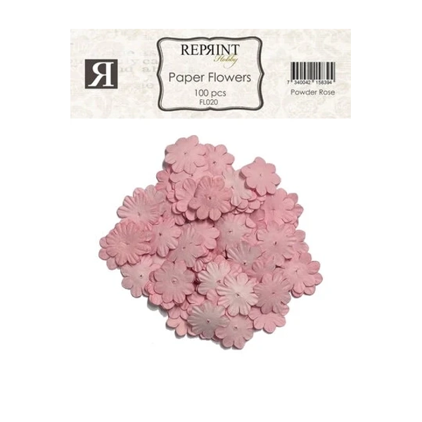 Reprint, Paper Flowers, Powder Rose, 100 pcs - FL020