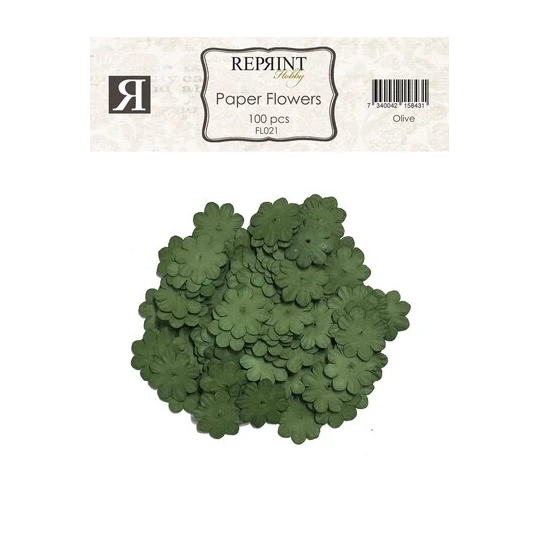 Reprint, Paper Flowers, Olive, 100 pcs - FL021