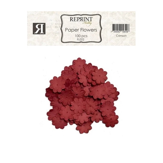 Reprint, Paper Flowers, Crimson, 100 pcs - FL022