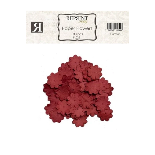 Reprint, Paper Flowers, Crimson, 100 pcs - FL022