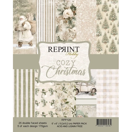 Reprint, Paperpad, Cozy Christmas, 6x6 inch - RPP120
