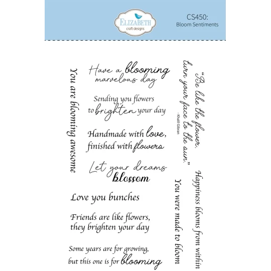 Elizabeth Craft Design, Clear Stamp, Bloom Sentiments - CS450