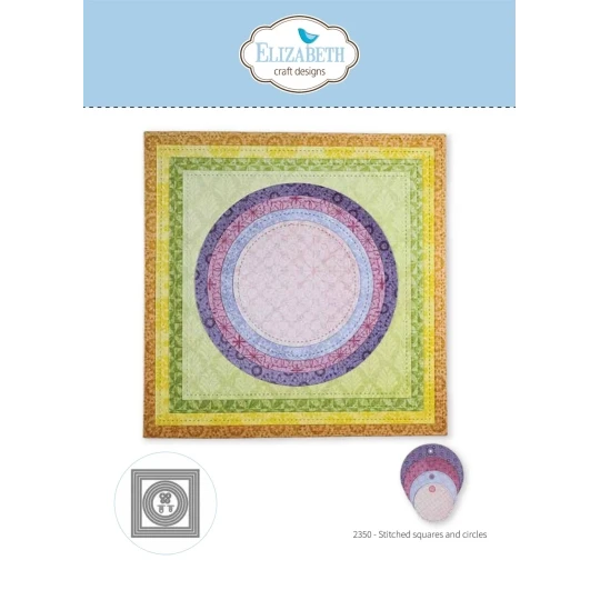 Elizabeth Craft Design, Snijmal, Stitched Squares and Circles - 2350