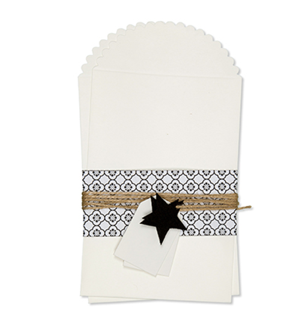Halbach, Gift Envelope Set, White/Black, 2 pcs