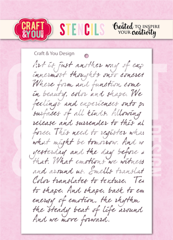 Craft & You, Mask Stencil, Handwritten Tekst - SC018