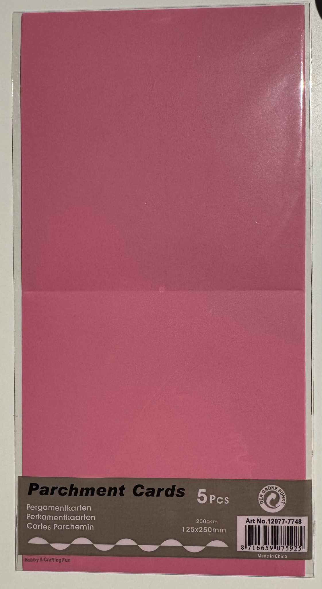 Vellum, Kaarten, Roze, 5 vellen