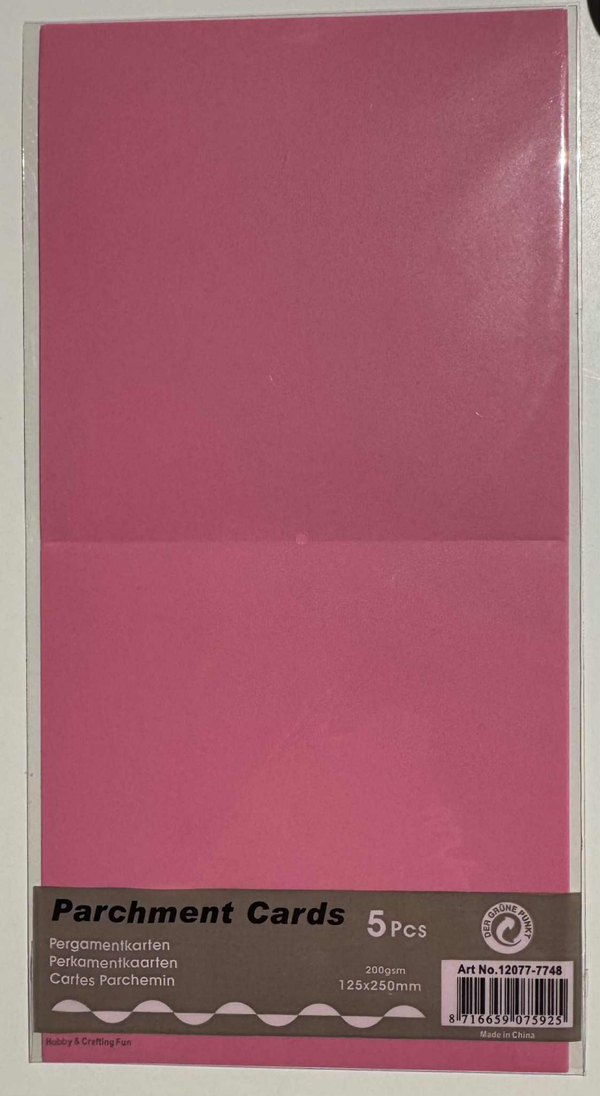 Vellum, Kaarten, Roze, 5 vellen