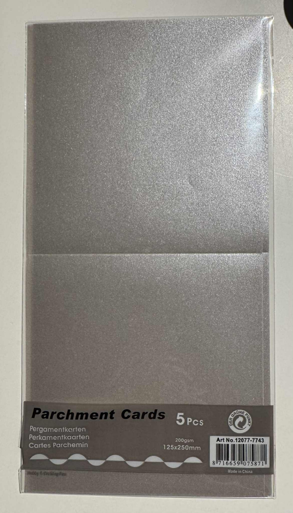 Vellum, Kaarten, Zilver , 5 vellen