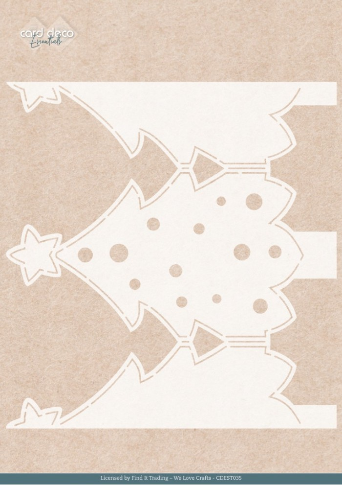 Card Deco, Essentials, Stencil, Gnome for Christmas, Tree, A4  - CDEST035