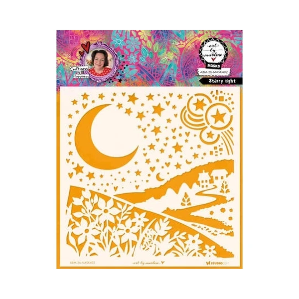 Art by Marlene, Mask Stencil, Starry Night - ABM-26-MASK402