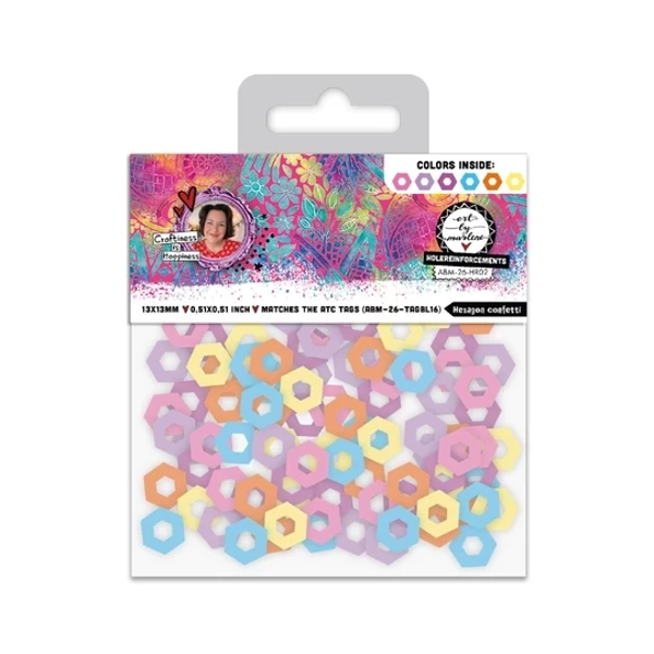 Art by Marlene, Holes Reinforcements, Hexagon, Confetti Art - ABM-26-HR02