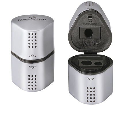Faber Castell, Puntenslijper Grip, Trio Zilver - FC-183800
