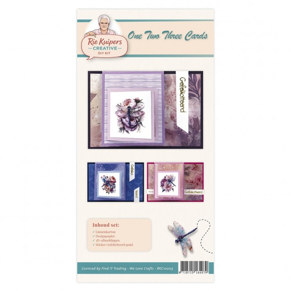 Rie Kuipers Creative, One Two Three Cards, Dragonflies - RKC10003