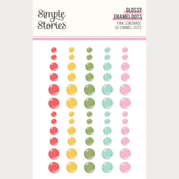 Simple Stories, Glossy Enamel Dots, Pink Lemonade - 26324