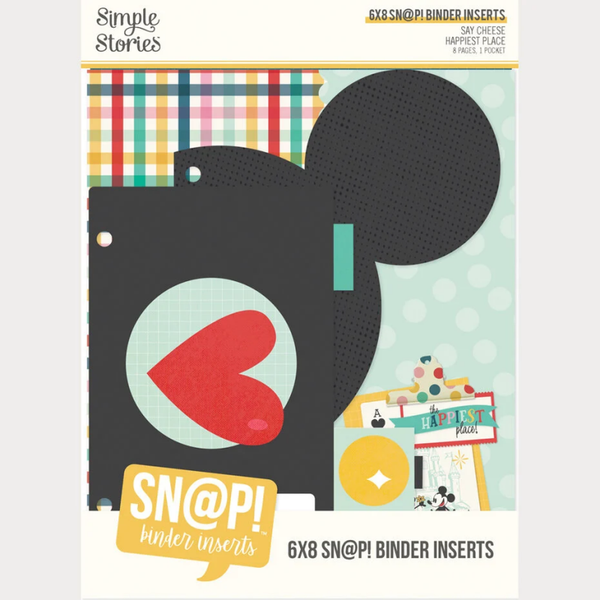 Simple Stories, Sn@p Binder Inserts, Say Cheese, Happiest Place, 6x8 inch- 26233