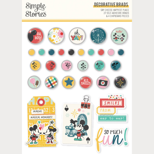 Simple Stories, Decorative Brads, Say Cheese, Happiest Place - 26231