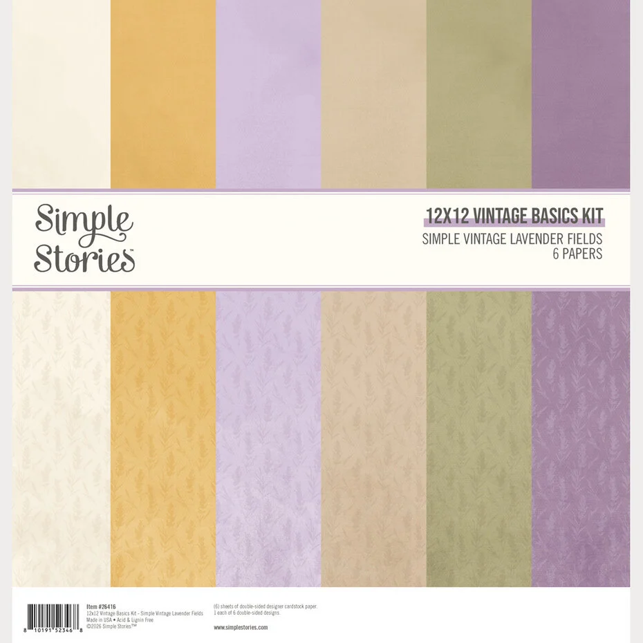 Simple Stories, 12x12 Vintage Basics Set, Lavender Fields - 26416