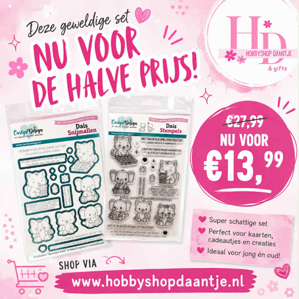 COMBIDEAL - Carlijn Design, Clear Stamp + Die, Spelletjes Pret