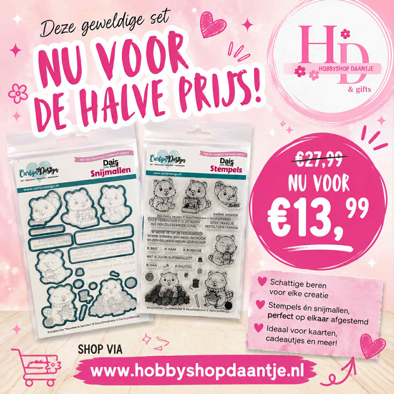 COMBIDEAL - Carlijn Design, Clear Stamp + Die, Handwerk Helden