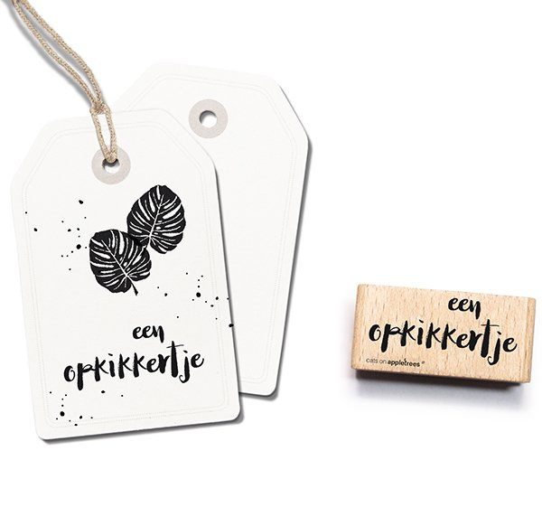 Cats on Appletrees, Stempel, Tekst 'Een Opkikkertje' - 2448
