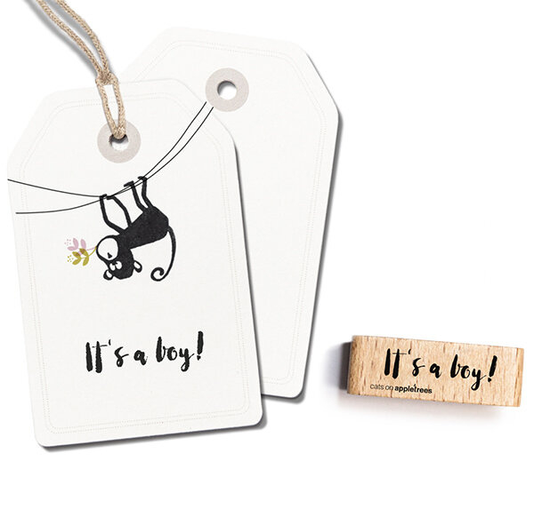 Cats on Appletrees, Stempel, Tekst 'It's a Boy' - 2397