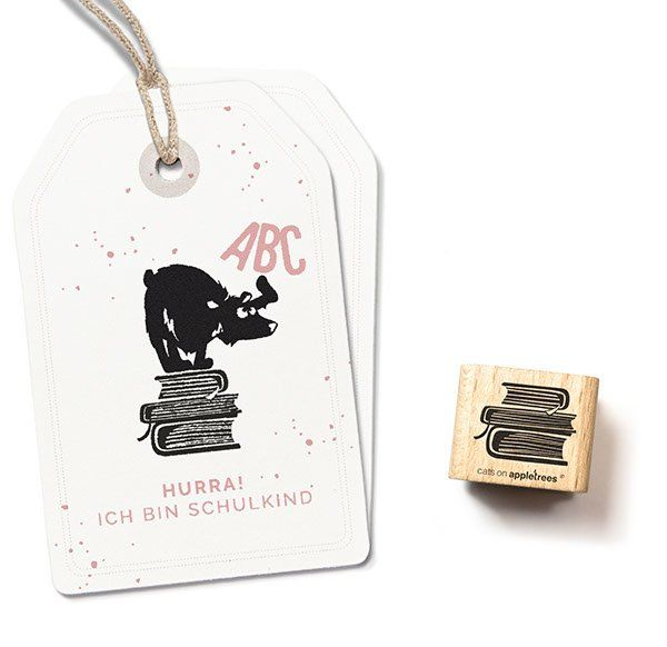Cats on Appletrees, Stempel, Boekenstapel - 27495