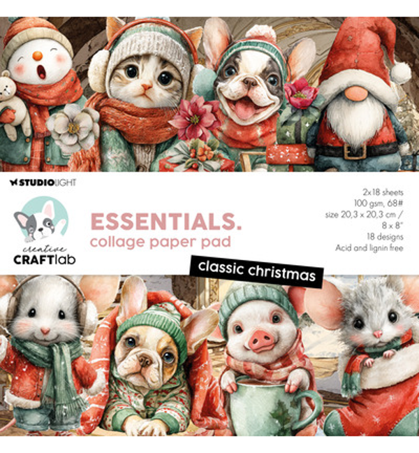 PRE-ORDER - Craftlab, Collage Paperpad, Essentials, Classic Christmas - CCL-ES-CPP498