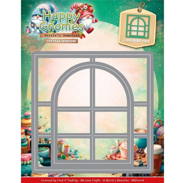 Berrie's Beauties, Snijmal, Happy Gnomes, Cottage Window - BBD10116
