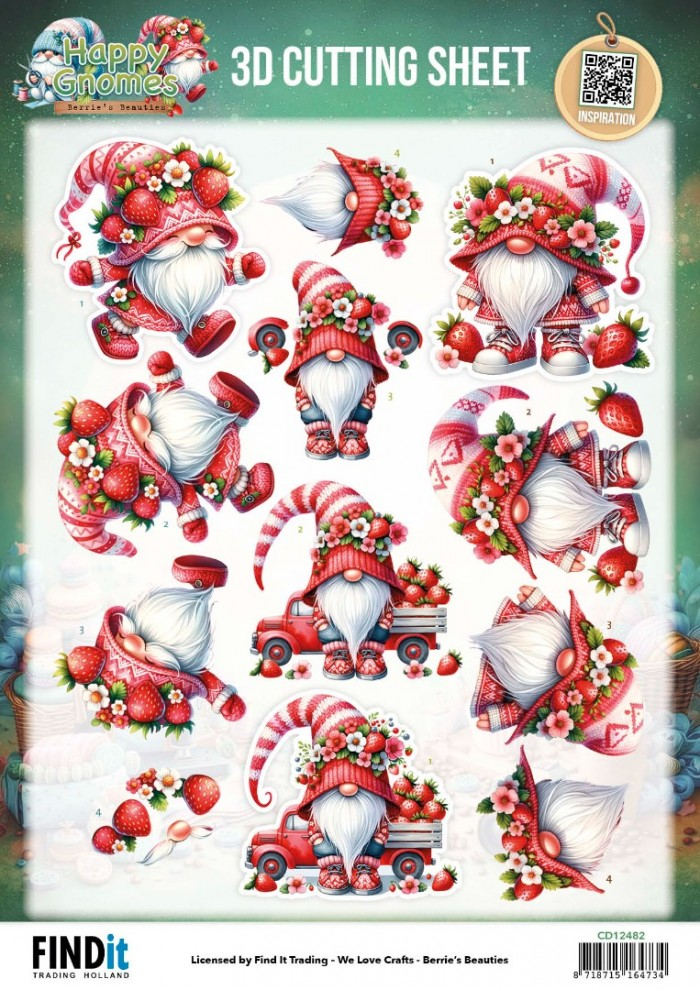 Berrie's Beauties, 3D Knipvel, Happy Gnomes, Berry Cute - CD12482