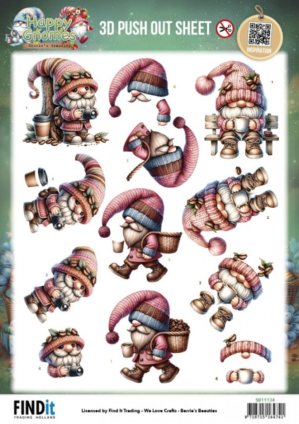 Berrie's Beauties, 3D Pushout, Happy Gnomes, Coffee & Clicks - SB11134