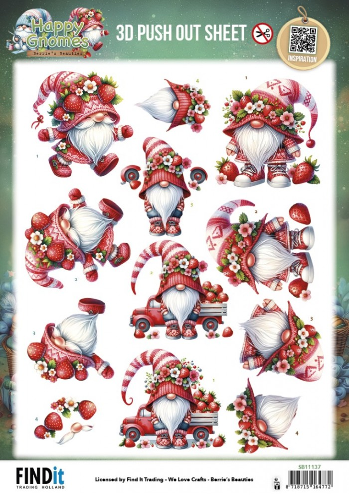 Berrie's Beauties, 3D Pushout, Happy Gnomes, Berry Cute - SB11137