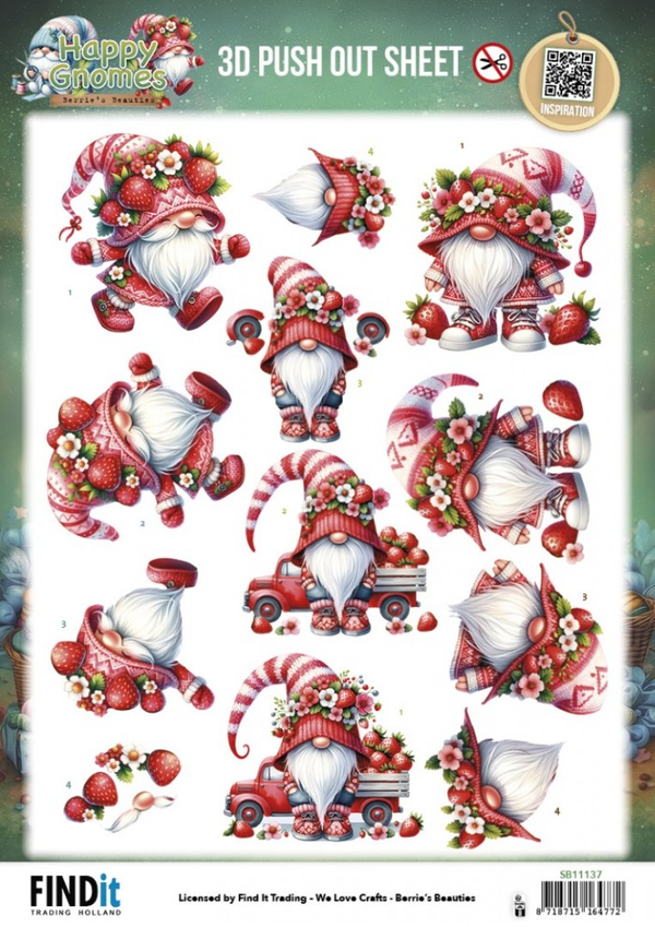 Berrie's Beauties, 3D Pushout, Happy Gnomes, Berry Cute - SB11137