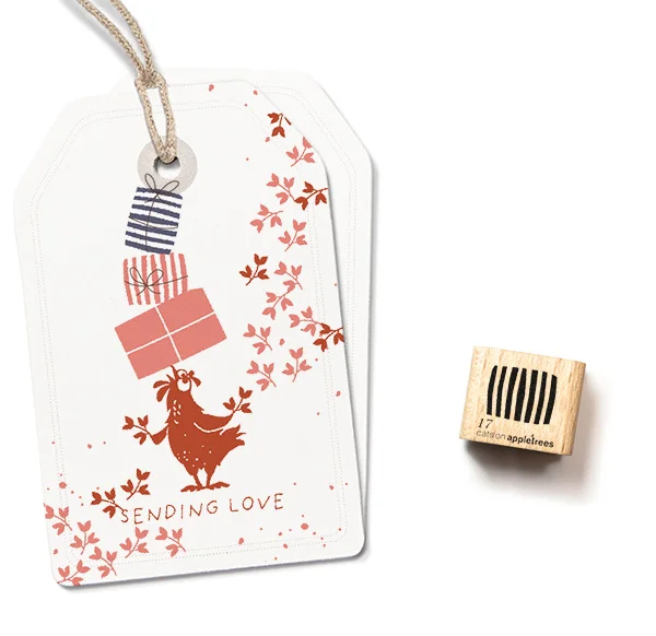 Cats on Appletrees, Ministempel, Kado 17, Strepen - 28401