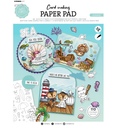 PRE-ORDER - Studiolight, Sweet Stories, Card Making Paperpad, Summer - SL-SS-CMP43