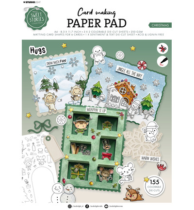 PRE-ORDER - Studiolight, Sweet Stories, Card Making Paperpad, Christmas - SL-SS-CMP44
