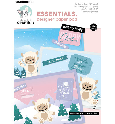 PRE-ORDER - CraftLab, Design Paperpad, Essentials, Just so Holly - CCL-ES-DPP492