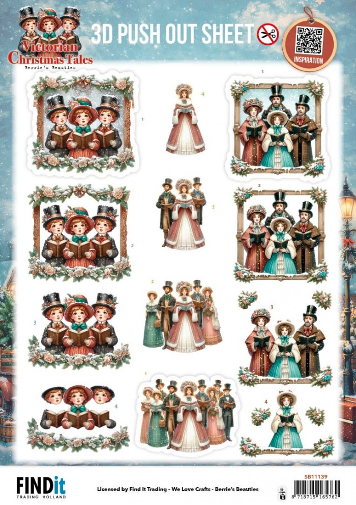 Berrie's Beauties, 3D Push-Out, Victorian Christmas Tales, A Christmas Serenade - SB11139