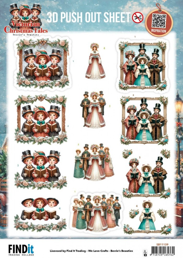 Berrie's Beauties, 3D Push-Out, Victorian Christmas Tales, A Christmas Serenade - SB11139